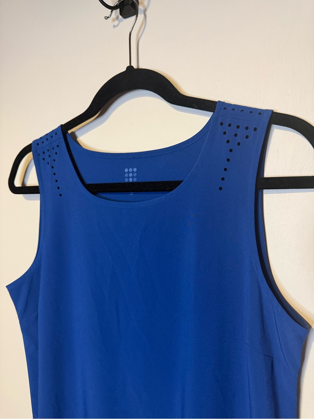 Title Nine Unconventional Summer Dress with Pockets Blue Laser Cut Tank Sz Small - Picture 2 of 7